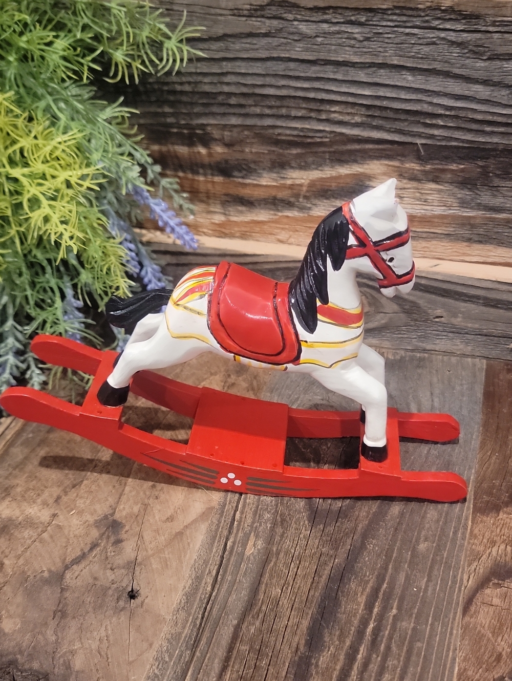Vintage Hand Crafted-Painted Rocking Horse
